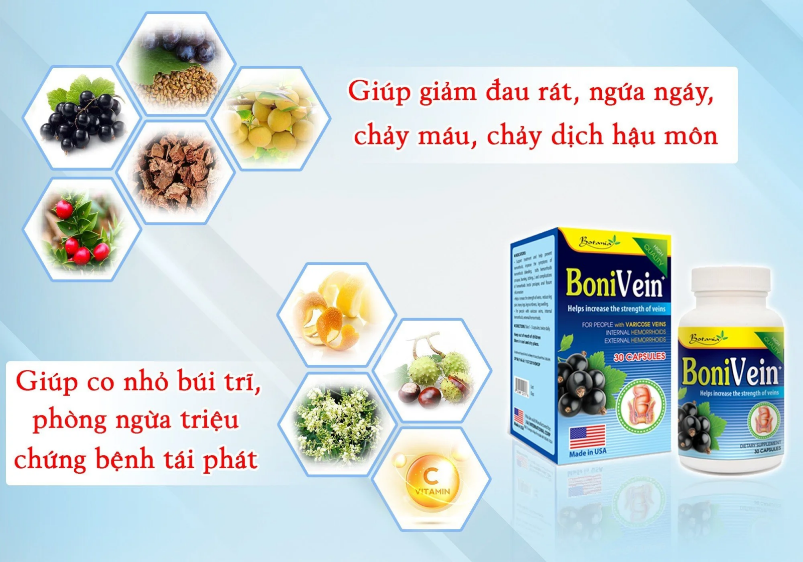  Thành phần, công dụng sản phẩm BoniVein+ của Mỹ