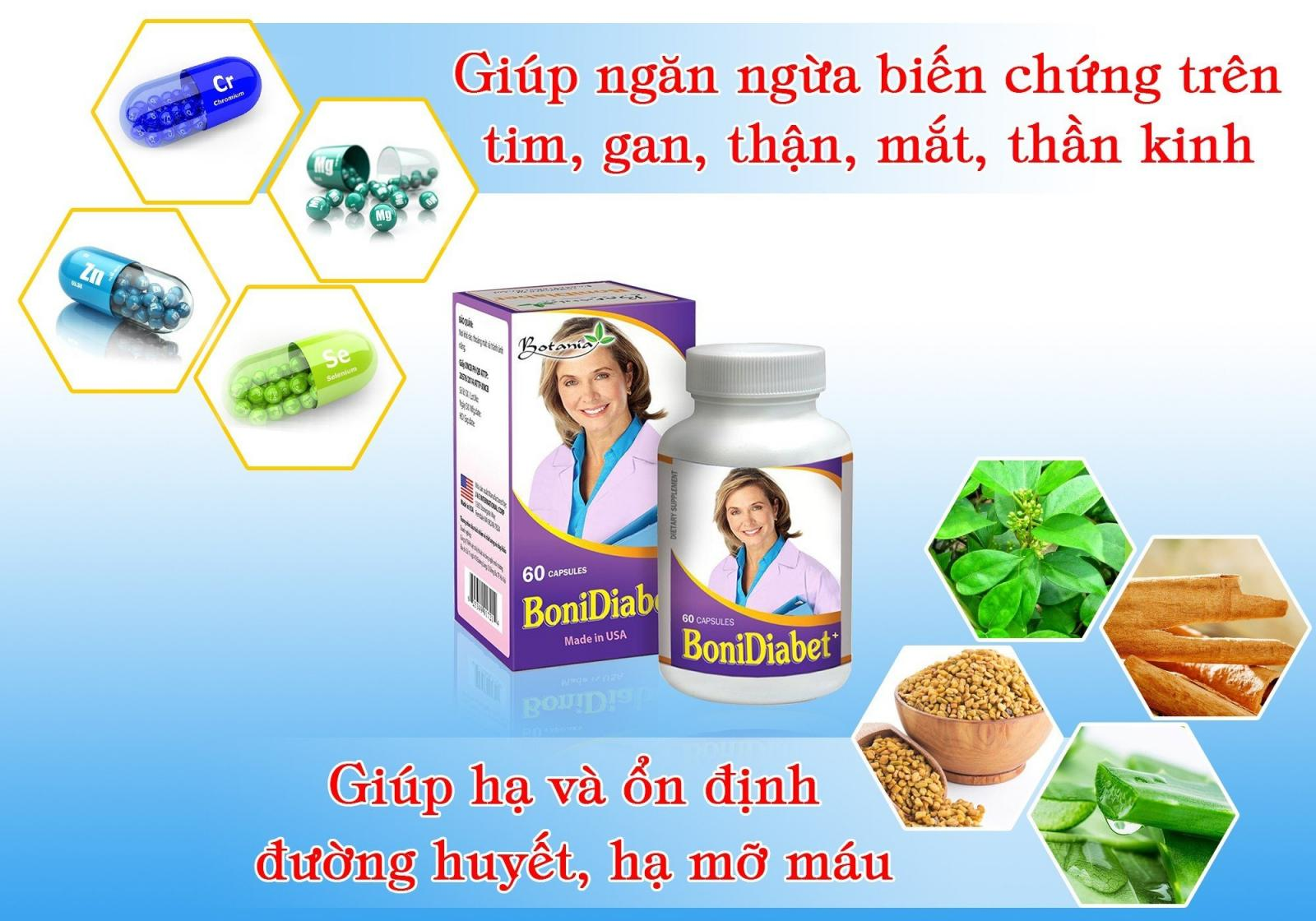 Sản phẩm BoniDiabet+ của Mỹ.